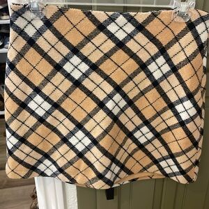 Plaid wool skirt
